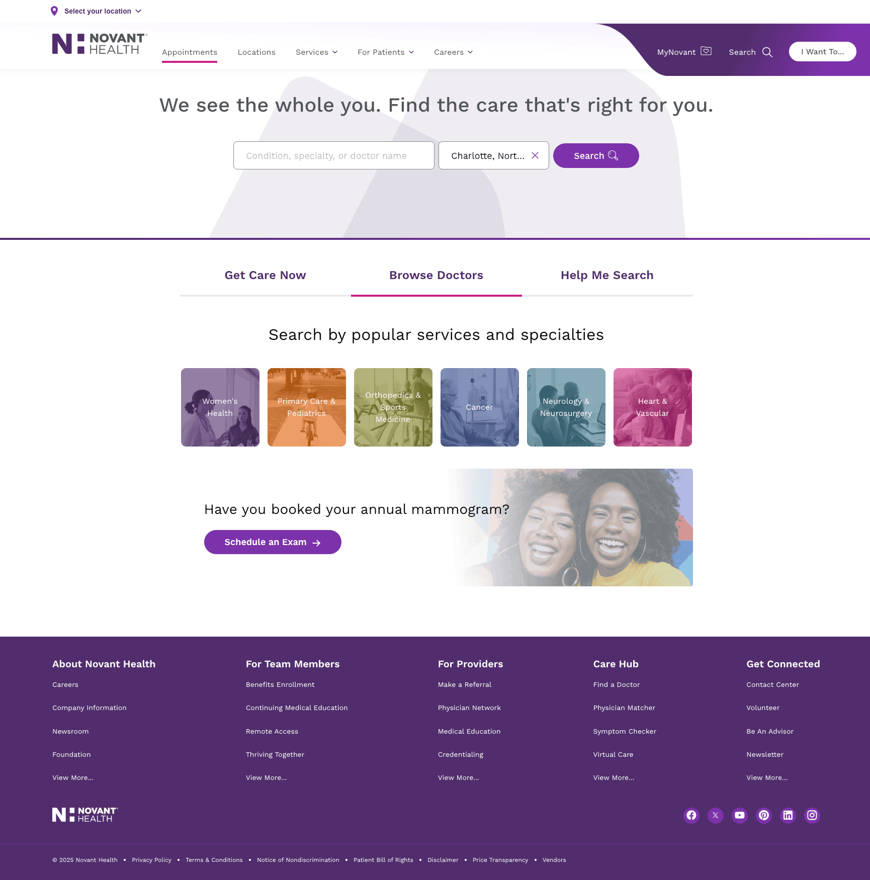 Novant Health Physician Finder